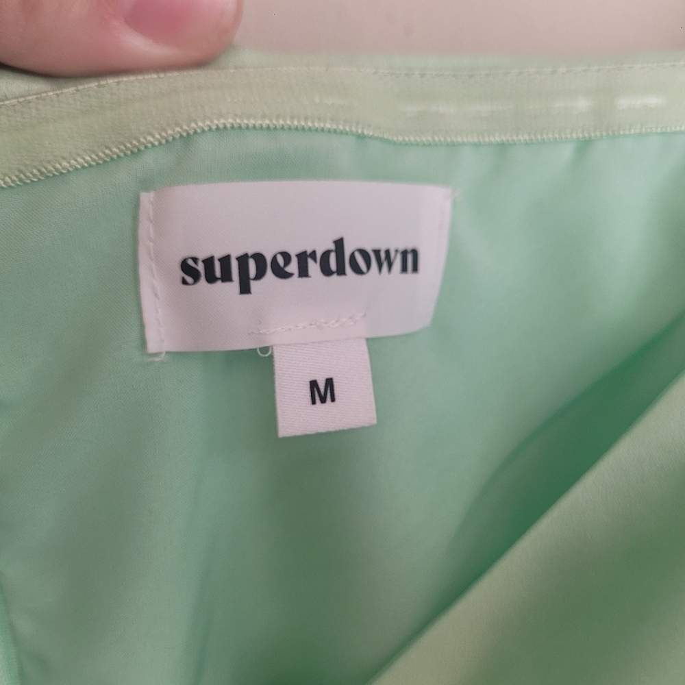 Superdown Ariel Light Lime Green Satin Mini Dress Size Medium - Picture 6 of 10
